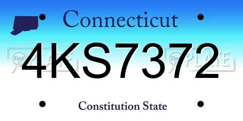 4KS7372 Connecticut License Plate