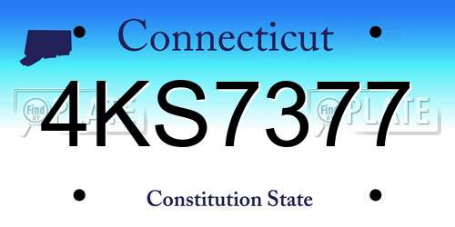 4KS7377 Connecticut License Plate