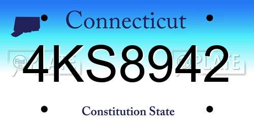 4KS8942 Connecticut License Plate