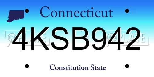 4KSB942 Connecticut License Plate