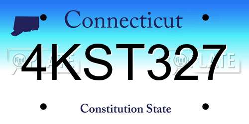 4KST327 Connecticut License Plate