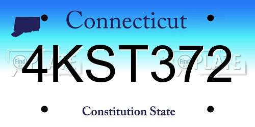 4KST372 Connecticut License Plate