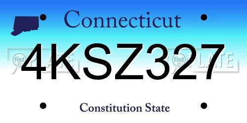 4KSZ327 Connecticut License Plate