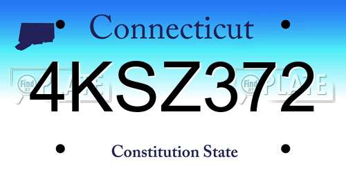 4KSZ372 Connecticut License Plate