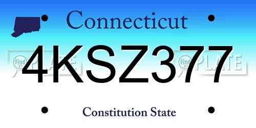 4KSZ377 Connecticut License Plate