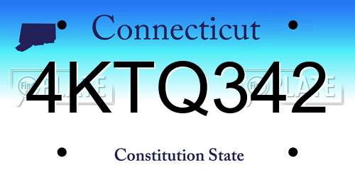 4KTQ342 Connecticut License Plate