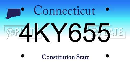 4KY655 Connecticut License Plate