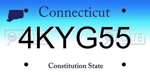 4KYG55 Connecticut License Plate