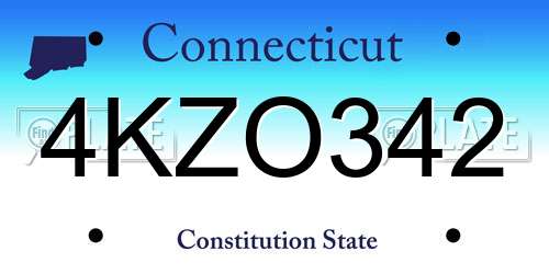 4KZO342 Connecticut License Plate