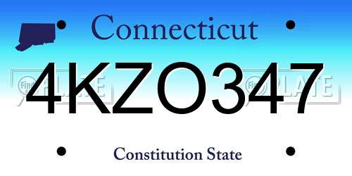 4KZO347 Connecticut License Plate