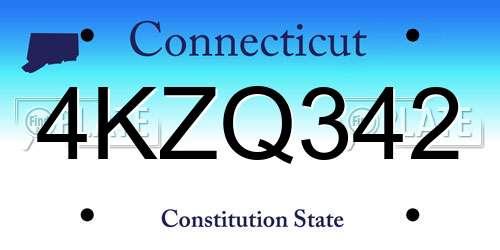 4KZQ342 Connecticut License Plate