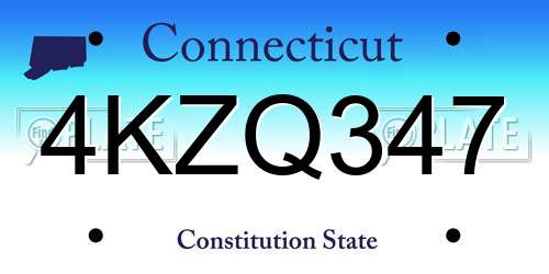 4KZQ347 Connecticut License Plate