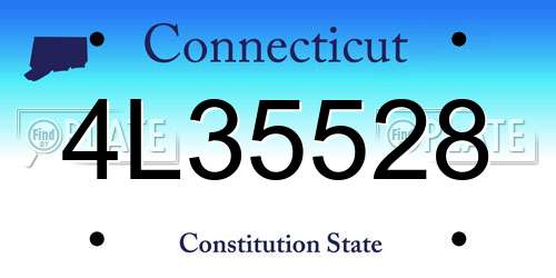 4L35528 Connecticut License Plate