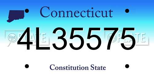 4L35575 Connecticut License Plate