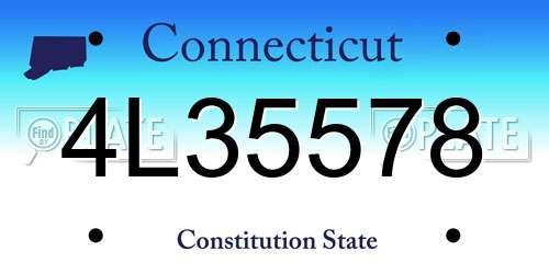 4L35578 Connecticut License Plate