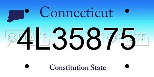 4L35875 Connecticut License Plate