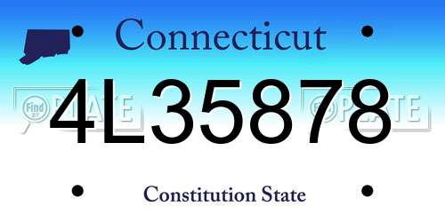4L35878 Connecticut License Plate