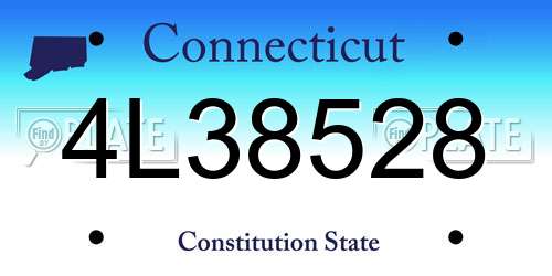 4L38528 Connecticut License Plate