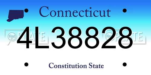 4L38828 Connecticut License Plate