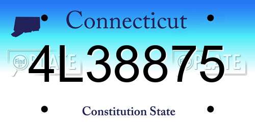 4L38875 Connecticut License Plate