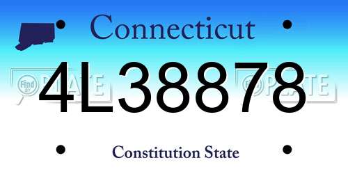 4L38878 Connecticut License Plate