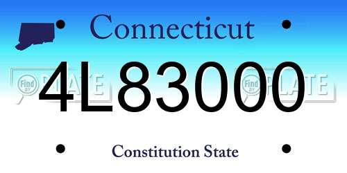 4L83000 Connecticut License Plate