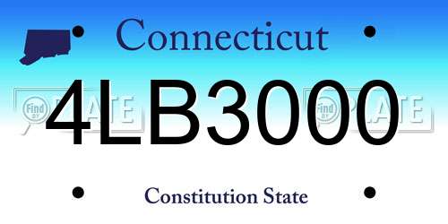 4LB3000 Connecticut License Plate