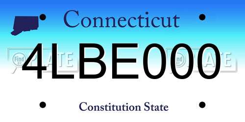4LBE000 Connecticut License Plate
