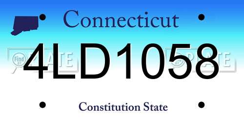 4LD1058 Connecticut License Plate