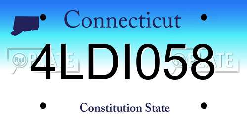 4LDI058 Connecticut License Plate
