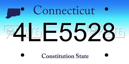 4LE5528 Connecticut License Plate