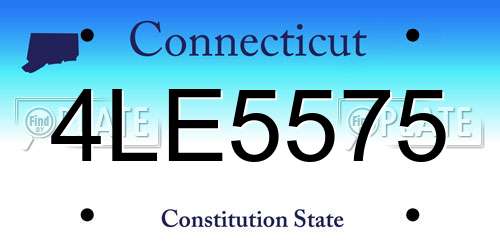 4LE5575 Connecticut License Plate