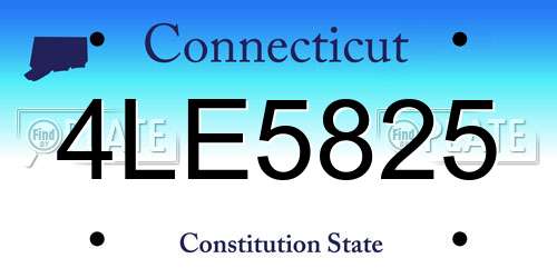 4LE5825 Connecticut License Plate