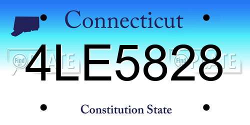 4LE5828 Connecticut License Plate