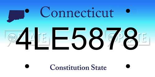 4LE5878 Connecticut License Plate