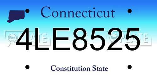 4LE8525 Connecticut License Plate