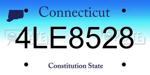 4LE8528 Connecticut License Plate