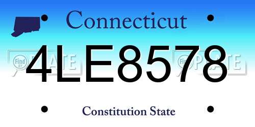 4LE8578 Connecticut License Plate