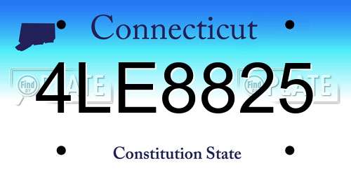 4LE8825 Connecticut License Plate