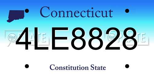 4LE8828 Connecticut License Plate