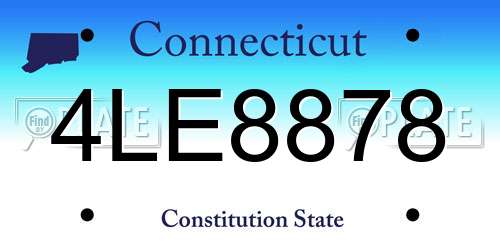 4LE8878 Connecticut License Plate
