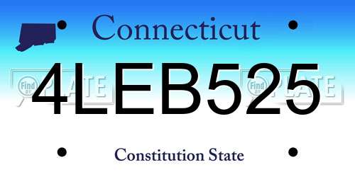 4LEB525 Connecticut License Plate