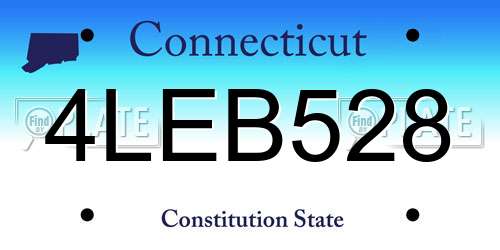 4LEB528 Connecticut License Plate