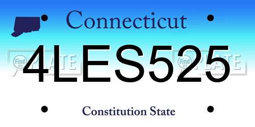 4LES525 Connecticut License Plate