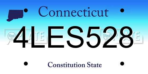 4LES528 Connecticut License Plate