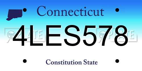 4LES578 Connecticut License Plate