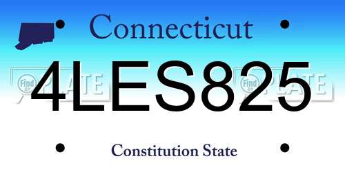 4LES825 Connecticut License Plate
