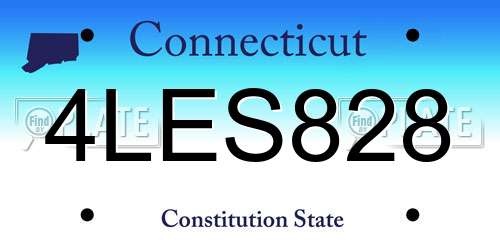 4LES828 Connecticut License Plate