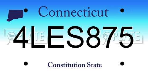 4LES875 Connecticut License Plate