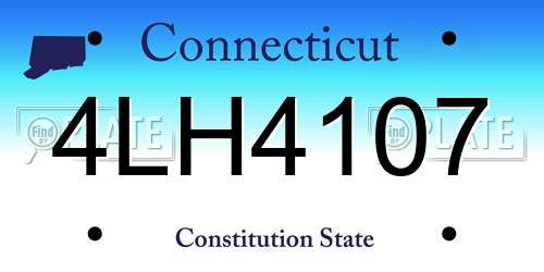 4LH4107 Connecticut License Plate